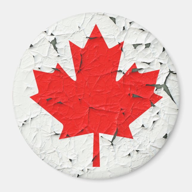 Aimant Style Peinture de la feuille d'érable rouge du Can (Devant)