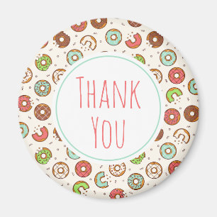 Aimant Style Rétro Mignonne coloré Motif de Donut Merci