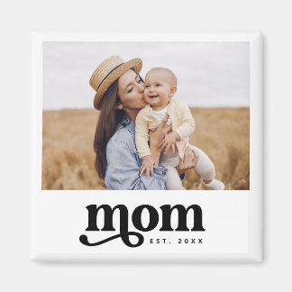 Aimant Style Rétro Typographie Vintage Maman Etablie