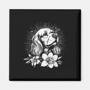Aimant Style tatouage Amant Er Espagnol Chien Rétro _1