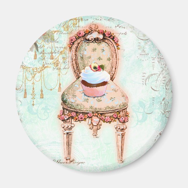 Aimant Style victorien français Cupcake (Devant)