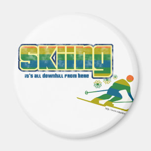 Aimant Style vintage de ski