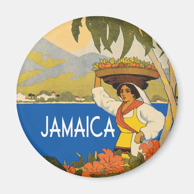 Aimant Style voyage vintage jamaïcain (Devant)