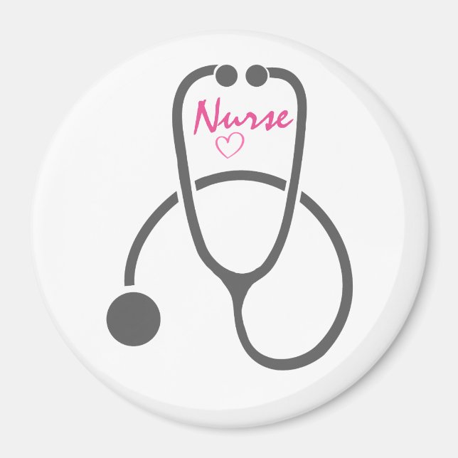 Aimant Stylish Grey Nursing Stethoscope Illustration (Devant)