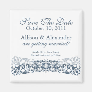 Aimant Stylish Vintage Scroll Enregistrer l'aimant Date