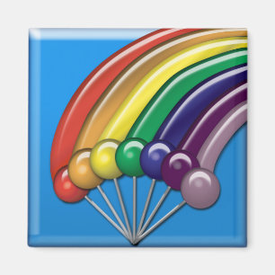 Aimant Sucettes et arcs-en-ciel Pop Art colorés