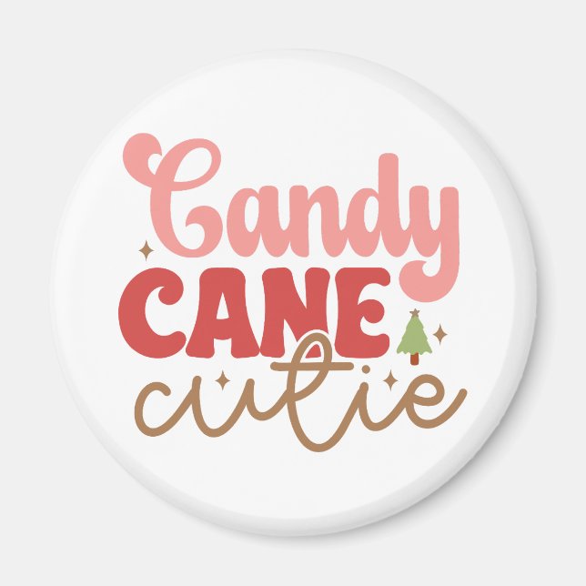 Aimant Sucre de canne Cutie Retro Vacances de Noël Super (Devant)
