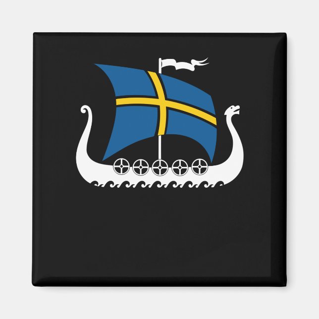 Aimant Suédois Viking Ship Valhalla Swedish Viking Ship (Devant)