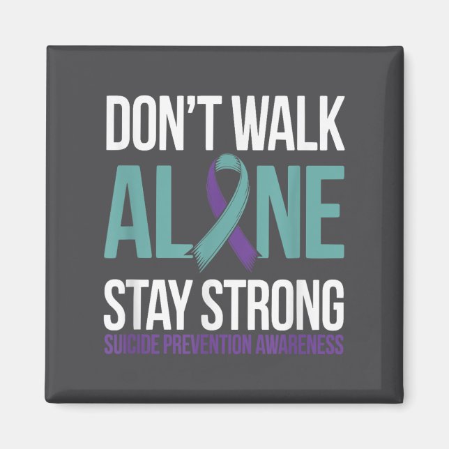 Aimant Suicide Prevention Teal Purple Ribbon Suprt  (Devant)