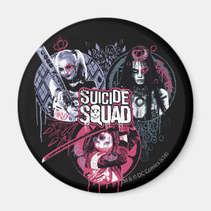 Aimant Suicide Squad Girls Graffiti Badges