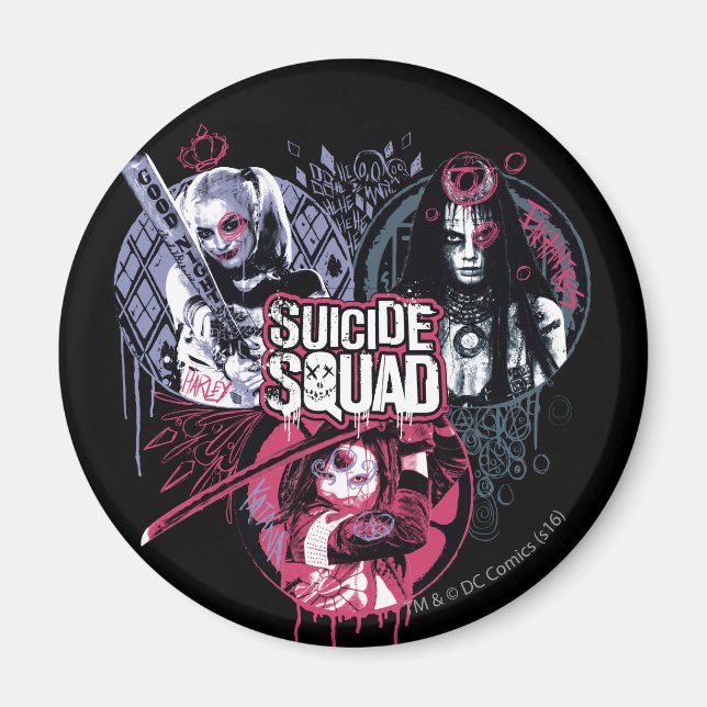 Aimant Suicide Squad | Girls Graffiti Badges (Devant)