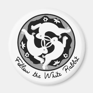 Aimant Suivez le lapin blanc