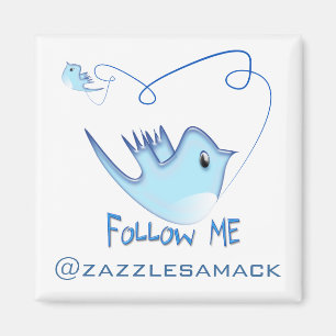 Aimant Suivez-MOI Twitter Cadeaux et torchons T-shirts