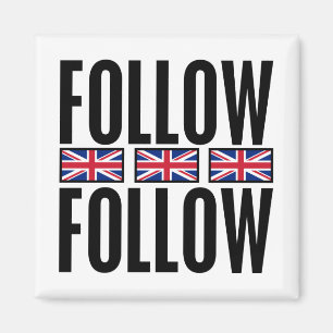 Aimant Suivez suivent, 3 drapeaux