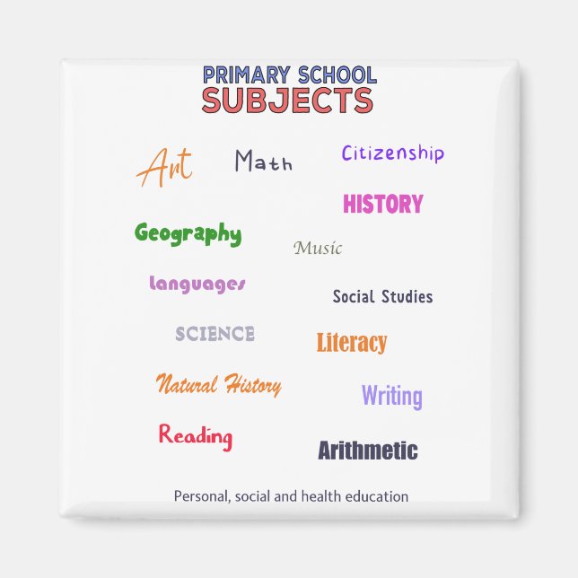 Aimant Sujets de l'école primaire (Devant)
