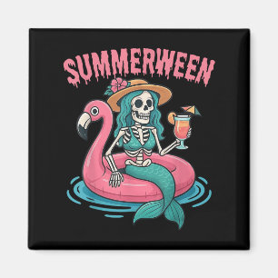 Aimant Summerween Mermaid Skeleton Beach Flamant rose Hal