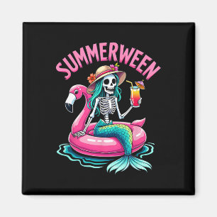 Aimant Summerween Mermaid Skeleton Beach Flamant rose Hal