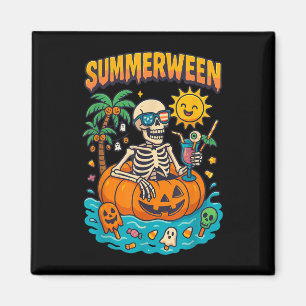 Aimant Summerween Skeleton Vibes Chillin Dans Un Flo Citr