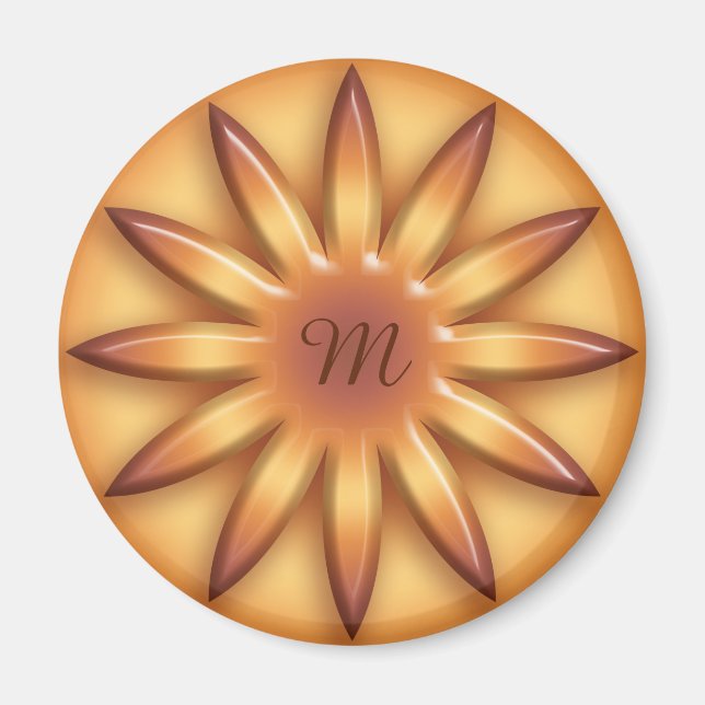 Aimant Sun. Élément de dégradé géométrique. Monogramme. (Devant)