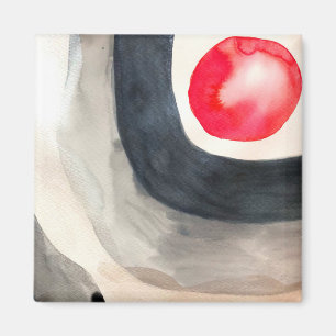 Aimant Sun gris et noir art moderne abstrait