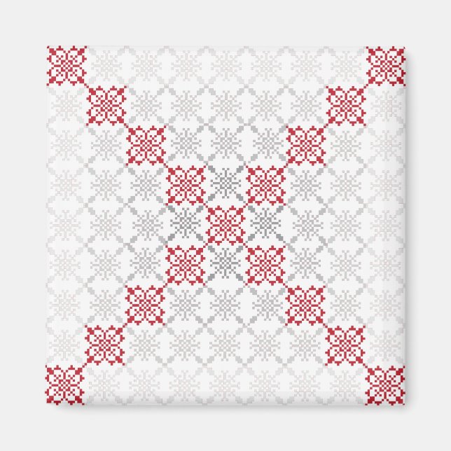 Aimant SUN traditionnel letton motif géométrique II (Devant)