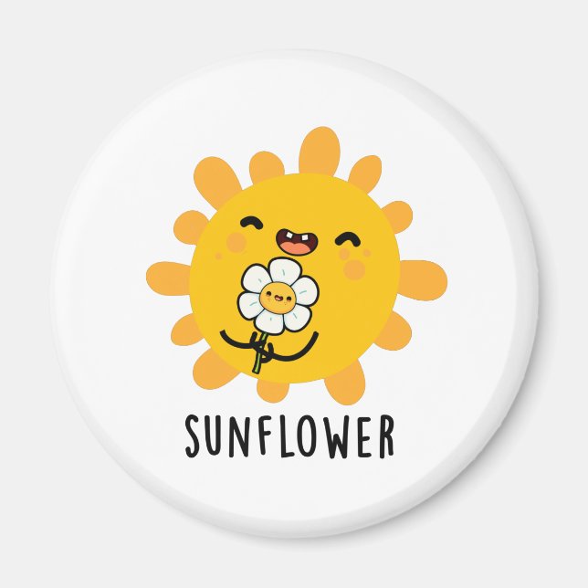 Aimant Sunflower Drôle Soleil Et Fleur Pun (Devant)