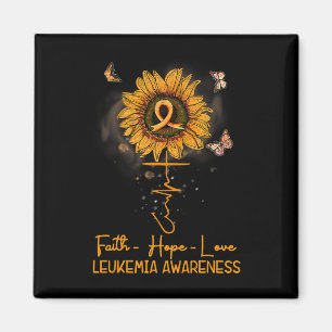 Aimant Sunflower Orange Ribbon Christian Leukemia