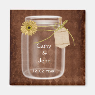Aimant sunflower rustique mason jar mariage enregistrer l
