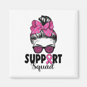 Aimant Sungles Messy Bun Support Squad Cancer du sein