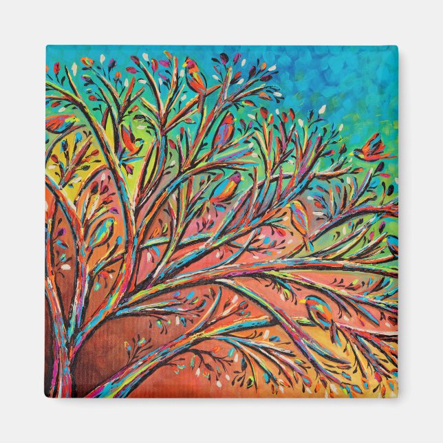 Aimant Sunrise Treetop Birds II (Devant)