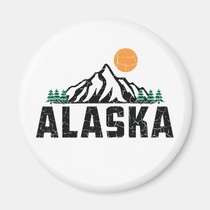 Aimant Sunset de la montagne Retro Alaska