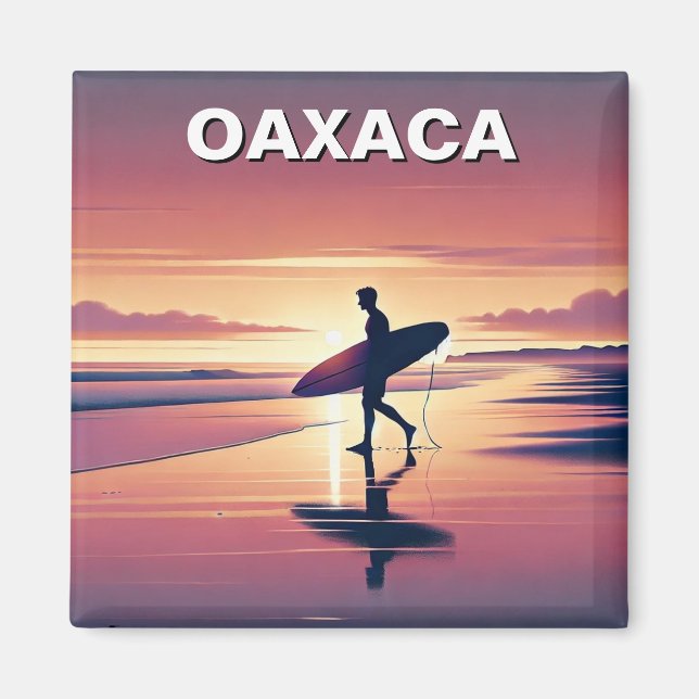 Aimant Sunset de Surfer moderne Oaxaca Mexique (Devant)