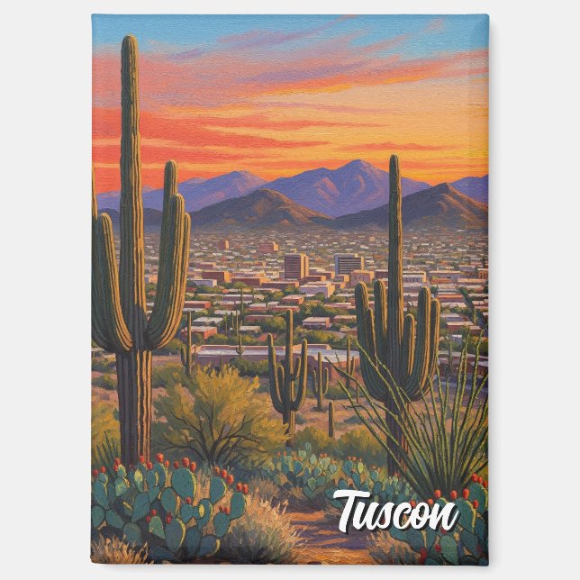 Aimant Sunset Tuscon Skyline Arizona Travel (Recto)