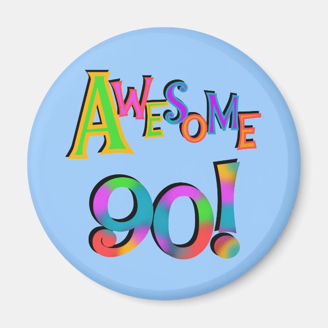 Aimant Super 90 T-shirts et Gifs Anniversaires (Devant)
