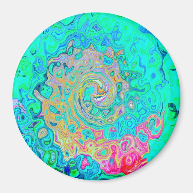Aimant Super Abstrait Rainbow Liquid Swirl (Devant)