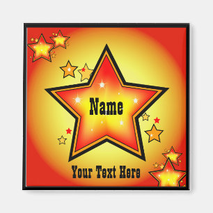 Aimant Super Star Gold Orange Superstar Carré personnalis