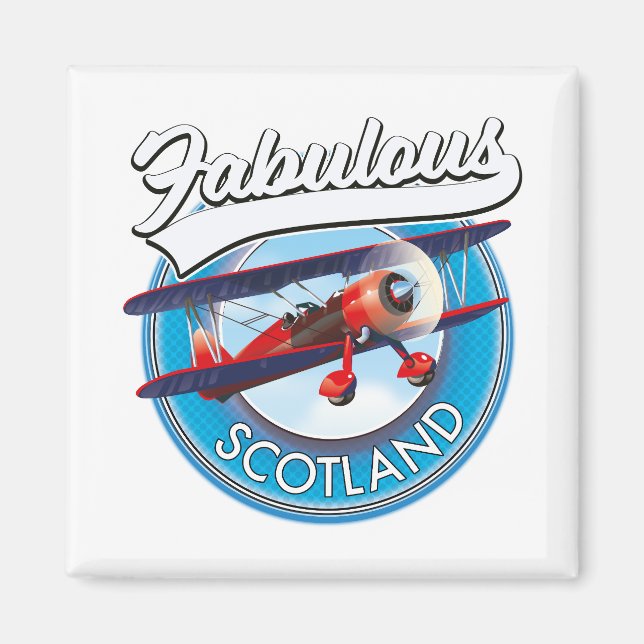 Aimant Superbe Scotland style rétro patch voyage (Devant)