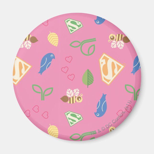 Aimant Supergirl Birds & Bees Pink (Devant)