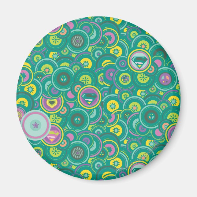 Aimant Supergirl Circle Motif vert (Devant)