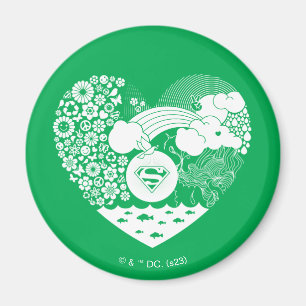 Aimant Supergirl Floral Peace Heart Graphisme
