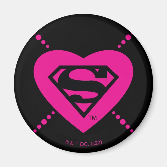 Aimant Supergirl Hearts Motif diagonal (Devant)