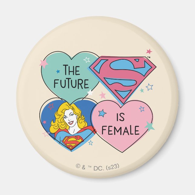 Aimant Supergirl hors de ce monde Retro Graphisme (Devant)