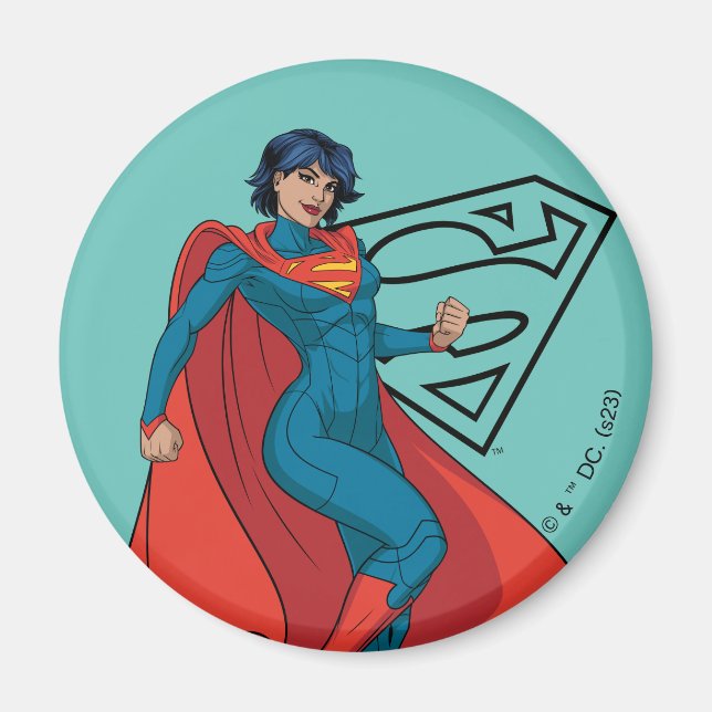 Aimant Supergirl Hovering en costume bleu (Devant)