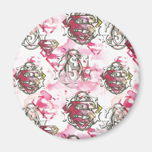 Aimant Supergirl Motif d'encre rose