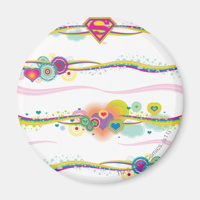 Aimant Supergirl Retro Rainbow (Devant)