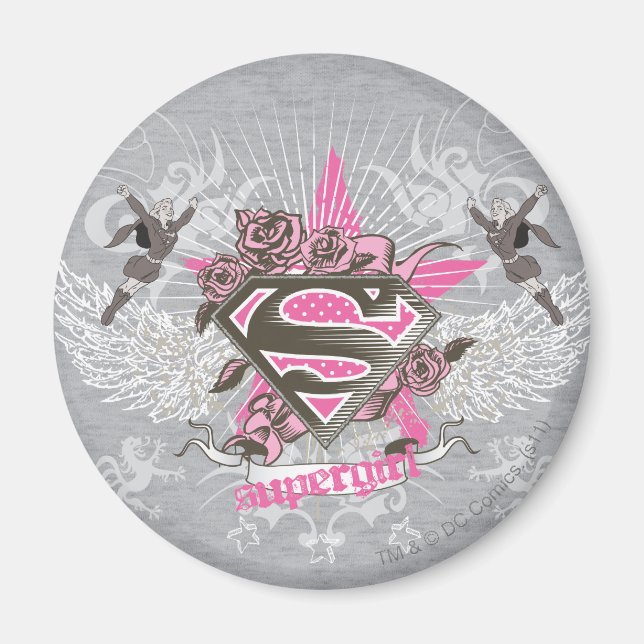 Aimant Supergirl Star et Rose (Devant)