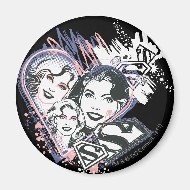 Aimant Supergirl Visage Collage (Devant)