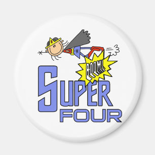 Aimant Superhero Girl 4th Birthday Tshirts et cadeaux