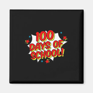 Aimant Superhero Style Joyeux 100ème 100 Jours d'école