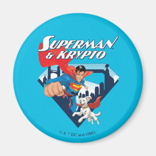 Aimant Superman & Krypto Soar